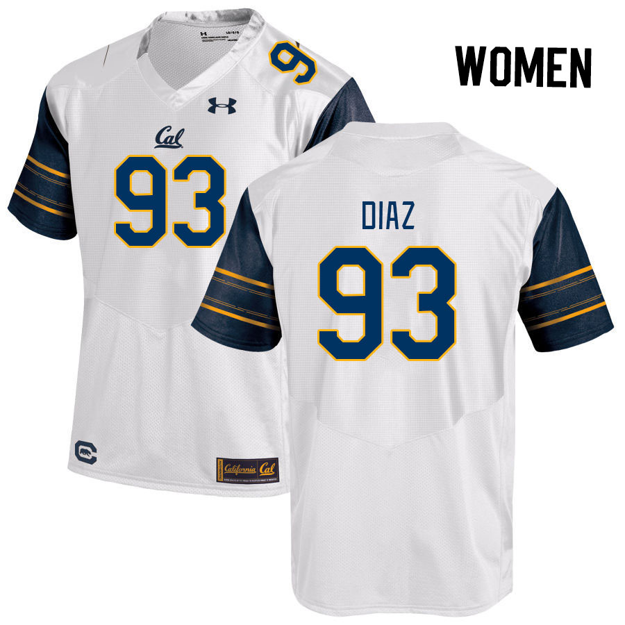 Women #93 Elijah Diaz California Golden Bears College Football Jerseys Stitched Sale-White